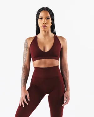 Amplify Deep V Bra - New Burgundy Alphalete Athletics
