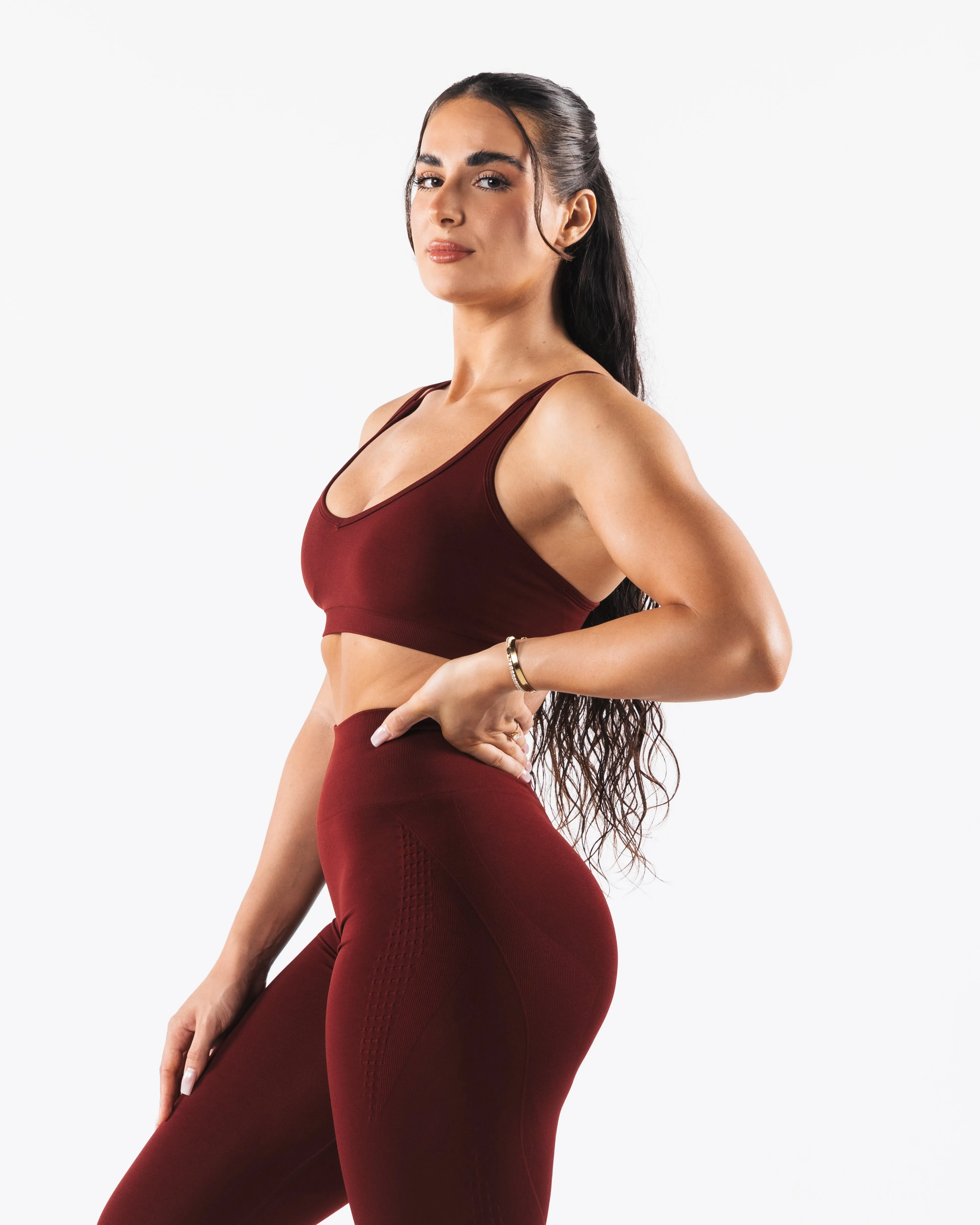 Amplify Excel Bra - New Burgundy Alphalete Athletics