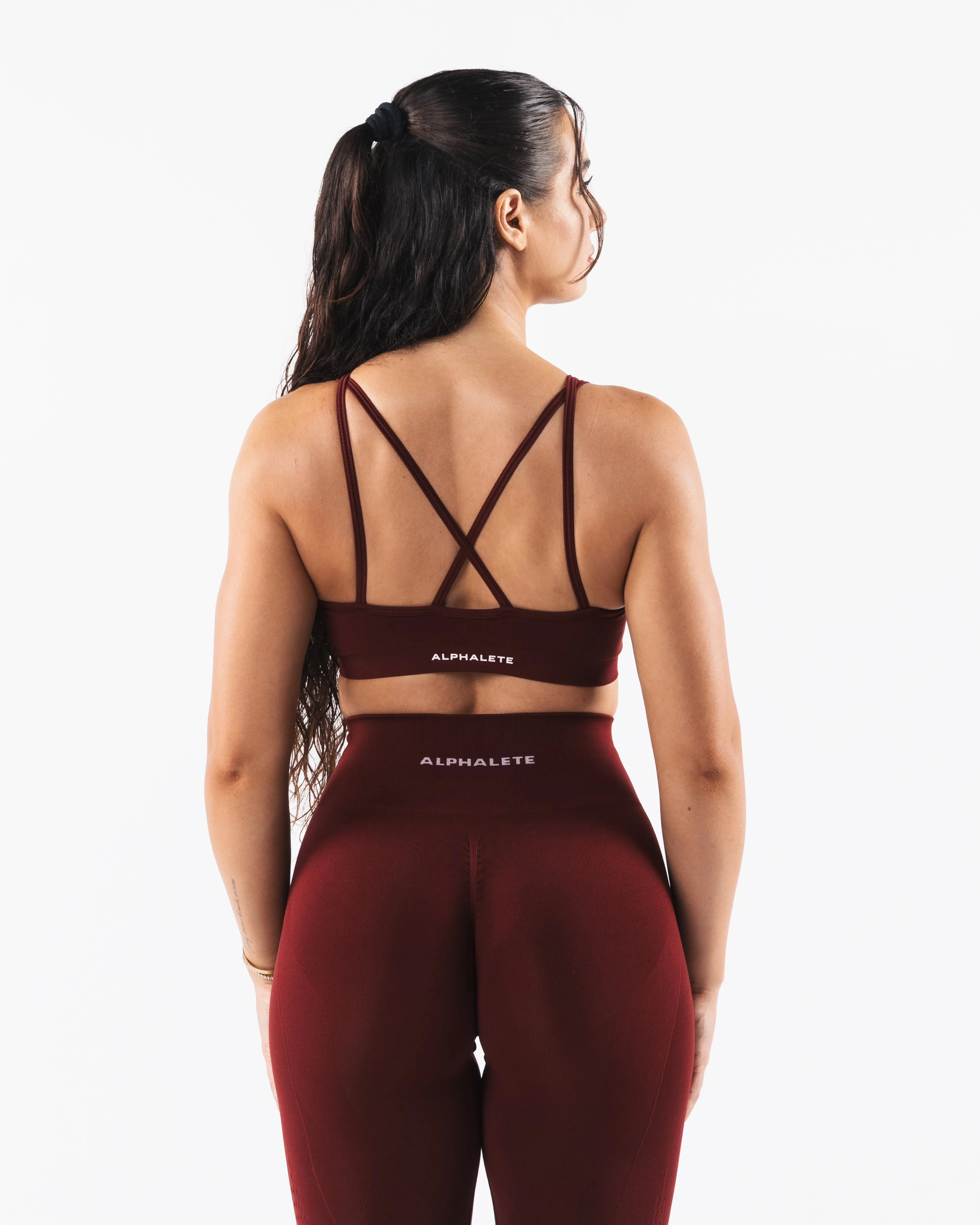 Amplify Excel Bra - New Burgundy Alphalete Athletics