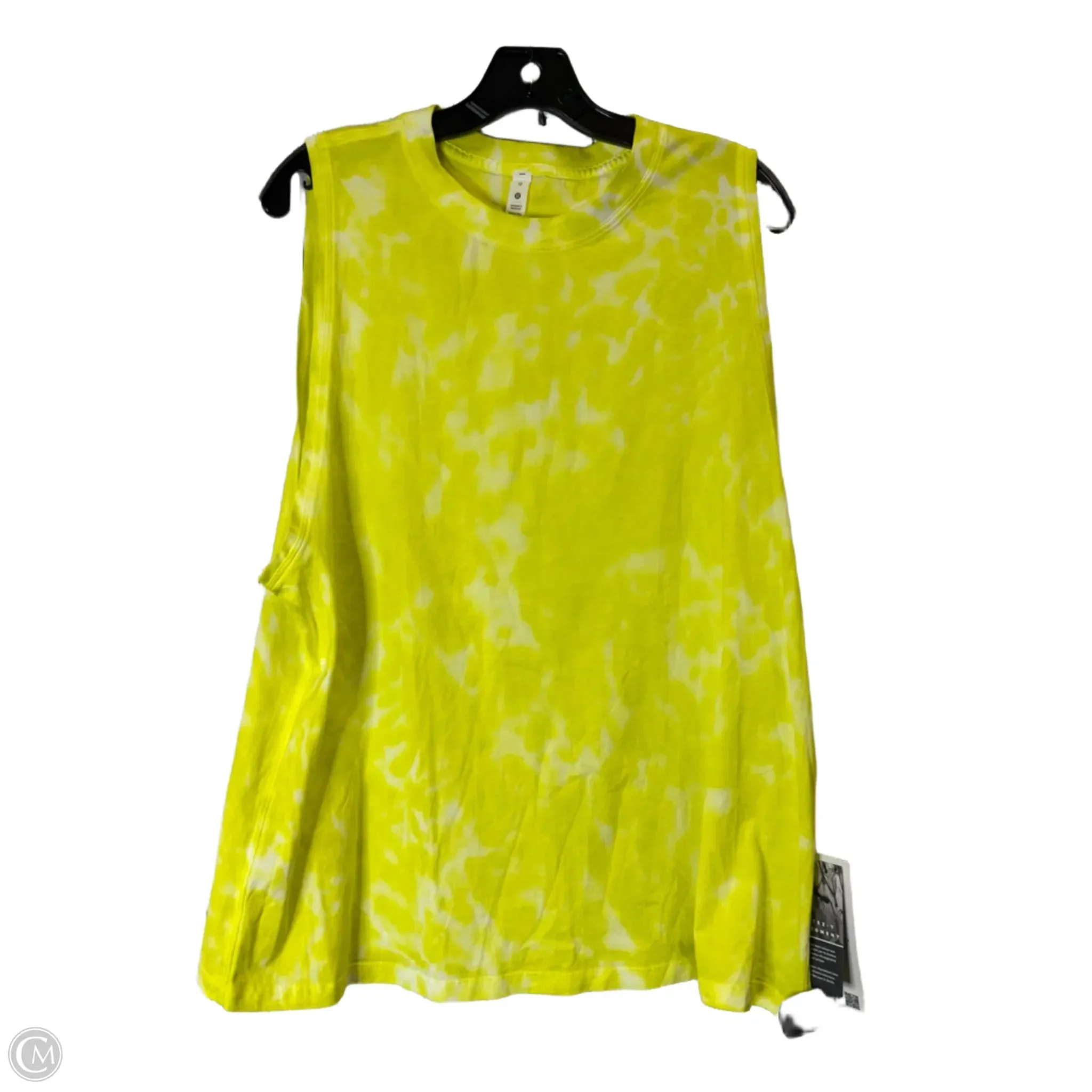 Athletic Tank Top By Lululemon In Yellow, Size: 12