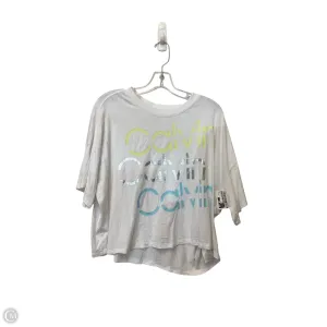 Athletic Top Short Sleeve By Calvin Klein Performance In White, Size: Xxl