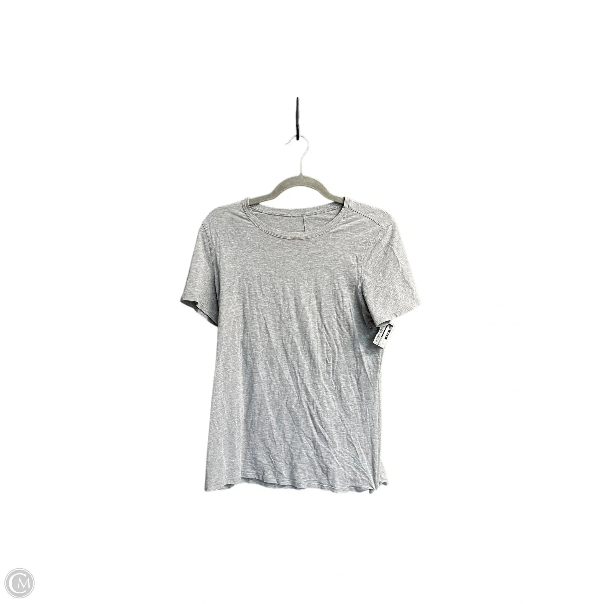 Athletic Top Short Sleeve By Lululemon In Grey, Size: M