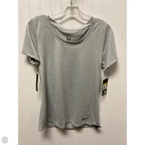 Athletic Top Short Sleeve By Nike In Grey, Size: S