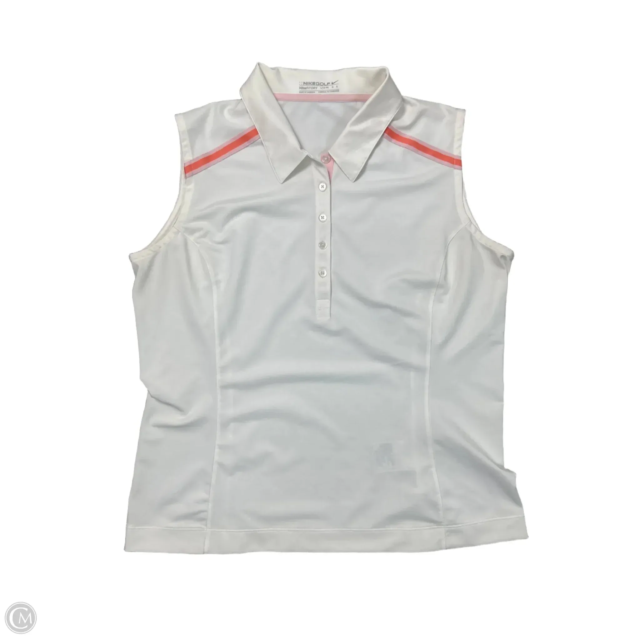 Athletic Top Short Sleeve By Nike In White, Size: L