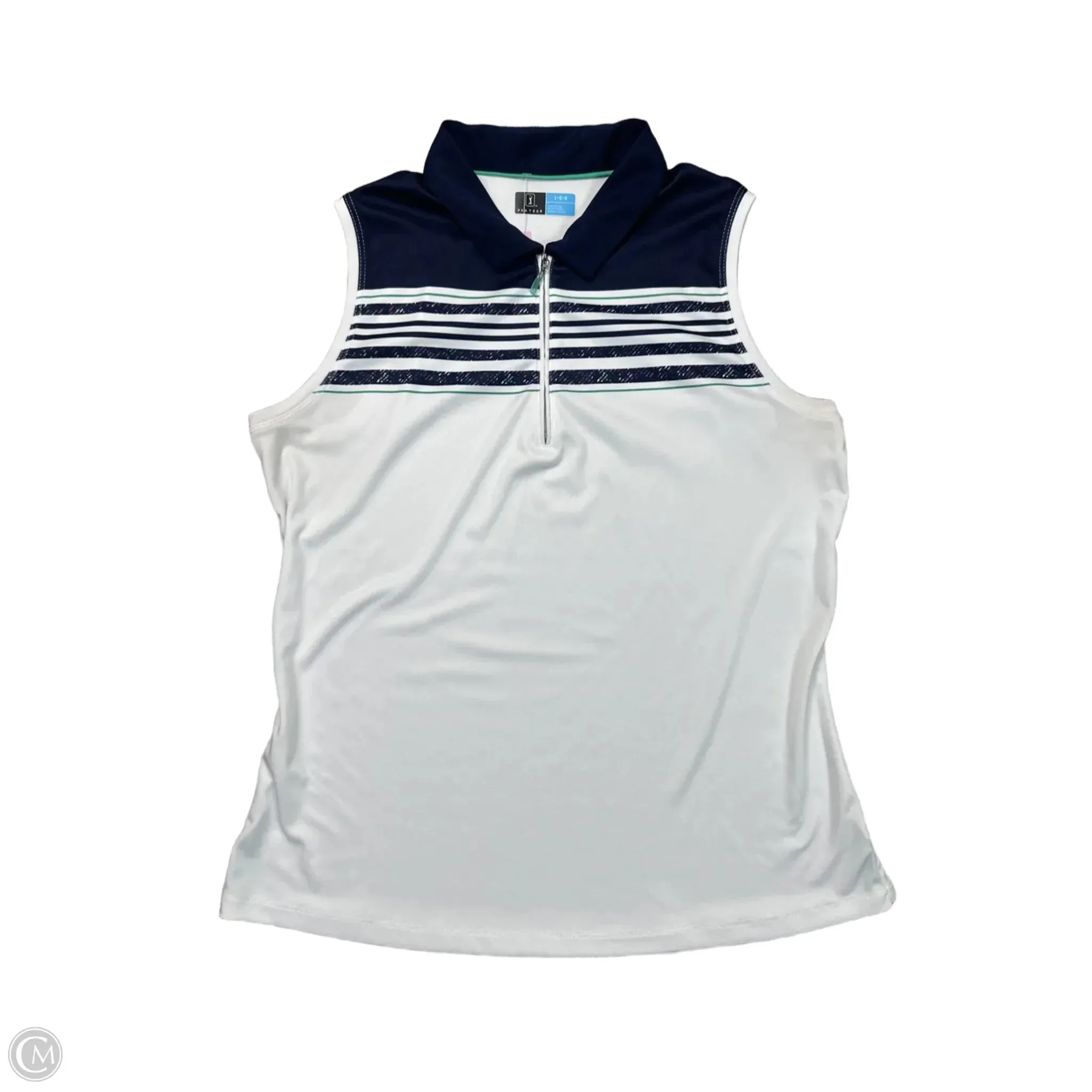 Athletic Top Short Sleeve By PGA In White, Size: L