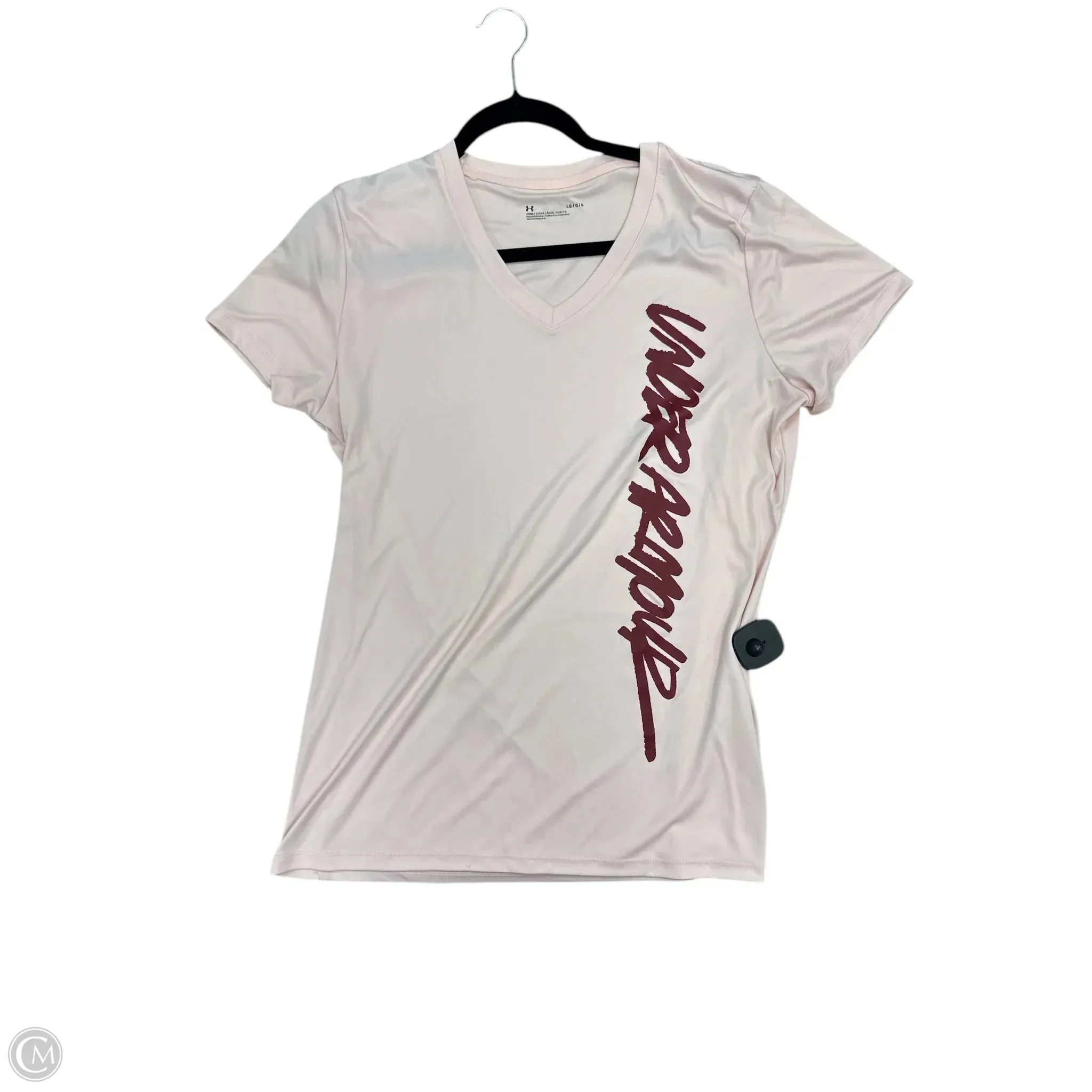 Athletic Top Short Sleeve By Under Armour In Pink, Size: L