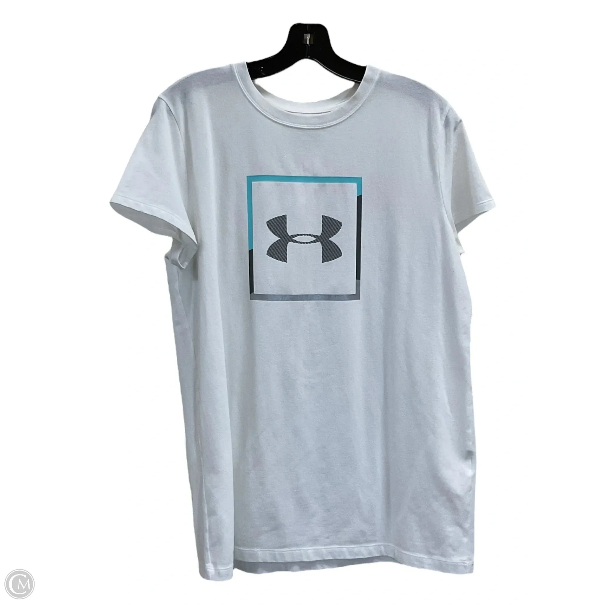 Athletic Top Short Sleeve By Under Armour In White, Size: L