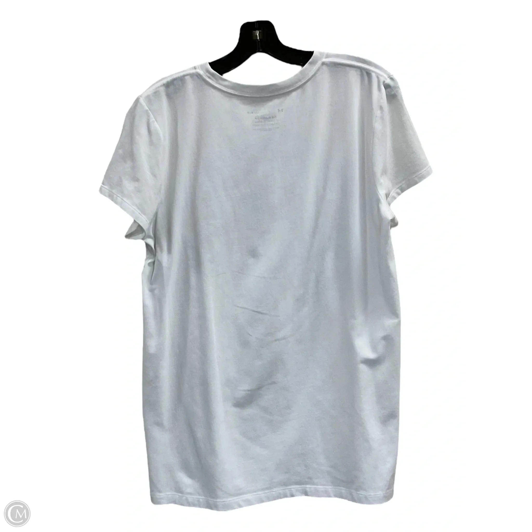 Athletic Top Short Sleeve By Under Armour In White, Size: L