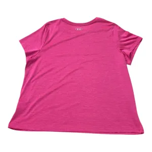 Athletic Top Ss By Under Armour In Pink & White, Size:2X