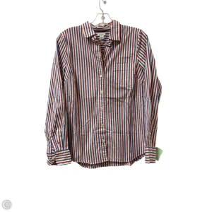 Blouse Long Sleeve By J. Crew In Blue & Red & White, Size: S
