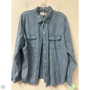 Blouse Long Sleeve By Old Navy In Blue Denim, Size: Xl