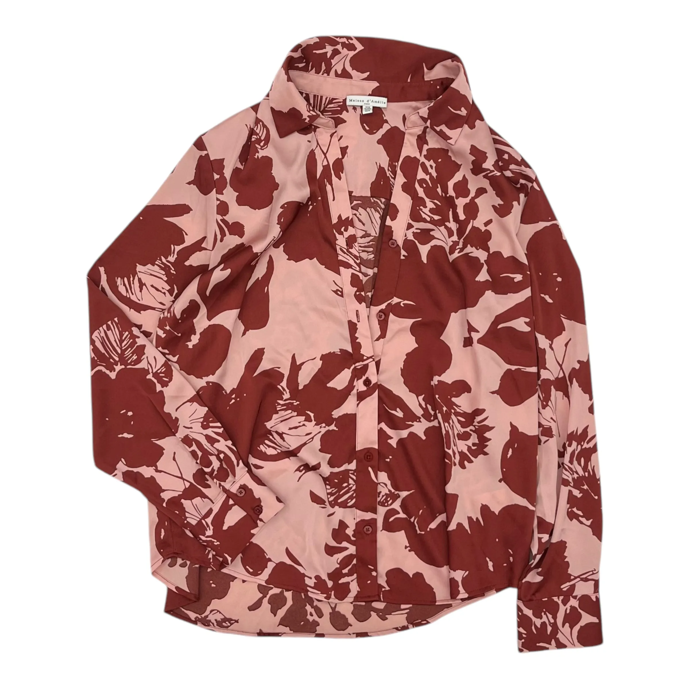Blouse Ls By Clothes Mentor In Floral Print, Size:M