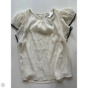Blouse Short Sleeve By beacon apperal In Cream, Size: L