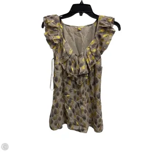 Blouse Short Sleeve By Leifsdottir In Gold & Grey, Size: 2