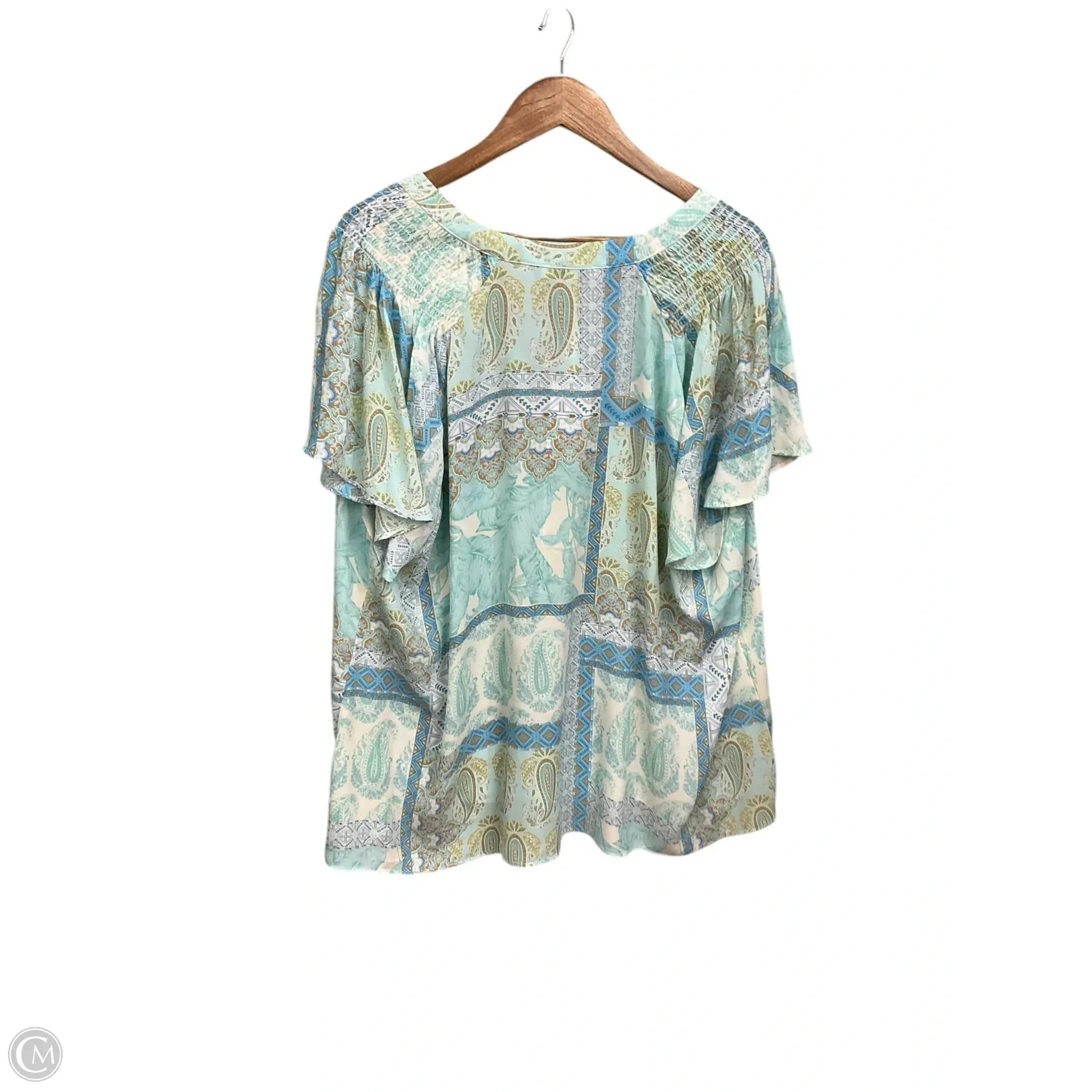 Blouse Short Sleeve By Rose And Olive In Paisley Print, Size: 3x