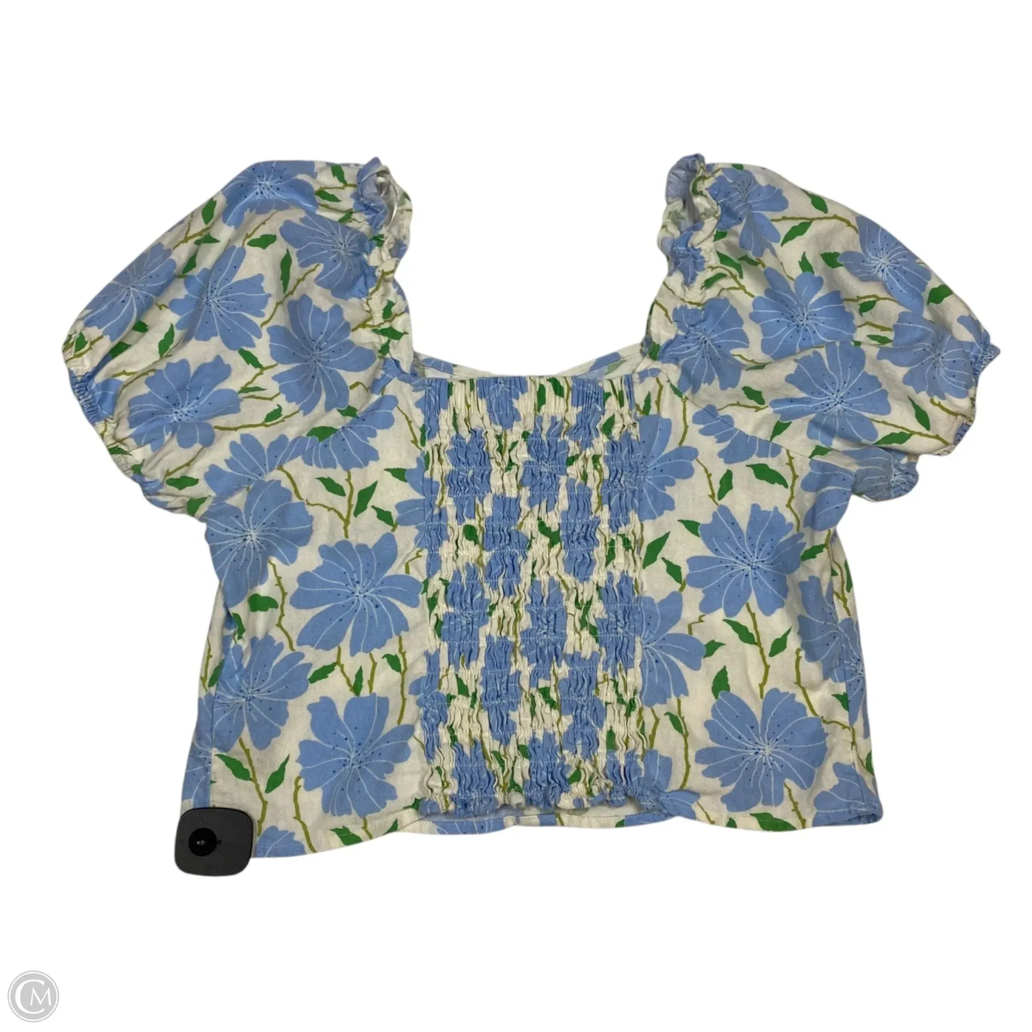 Blouse Short Sleeve By Who What Wear In Blue, Size: Xl