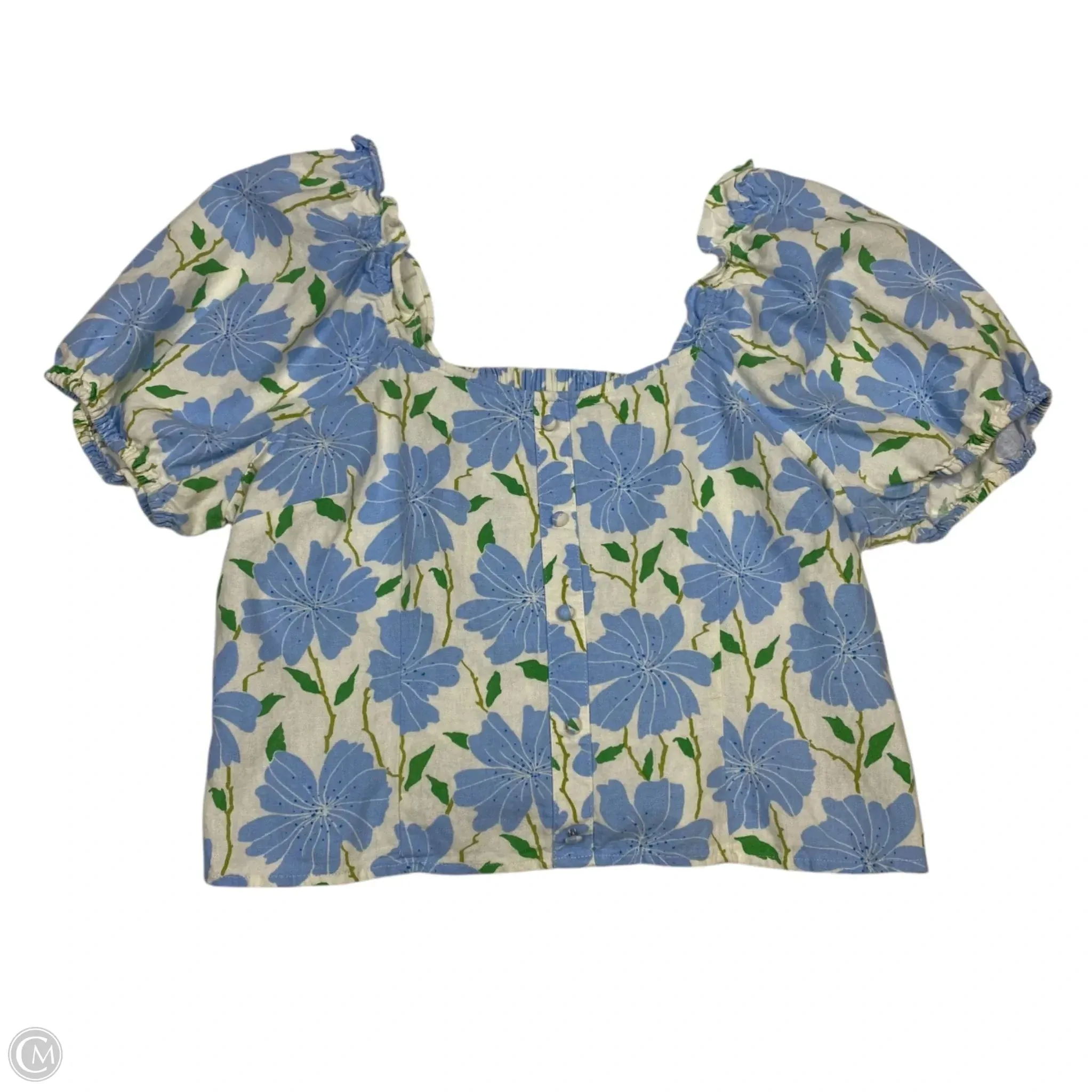 Blouse Short Sleeve By Who What Wear In Blue, Size: Xl