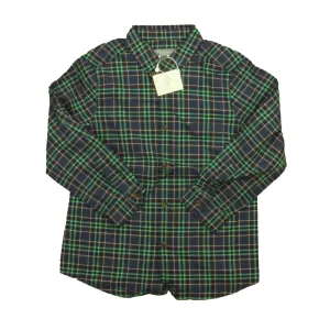 Bonpoint Boys Blue | Green Plaid Button Down Long Sleeve