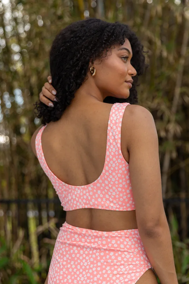 Botanical Bay Coral Floral Bikini Top PINK LILY