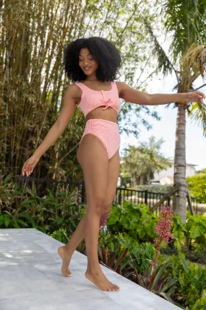 Botanical Bay Coral Floral Bikini Top PINK LILY