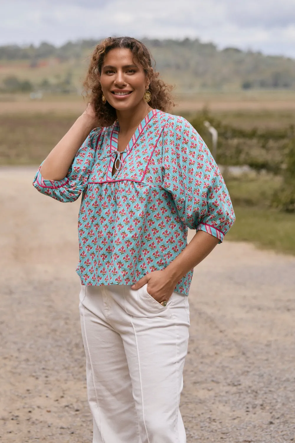 Cairo Boho Blouse in Florence Adrift