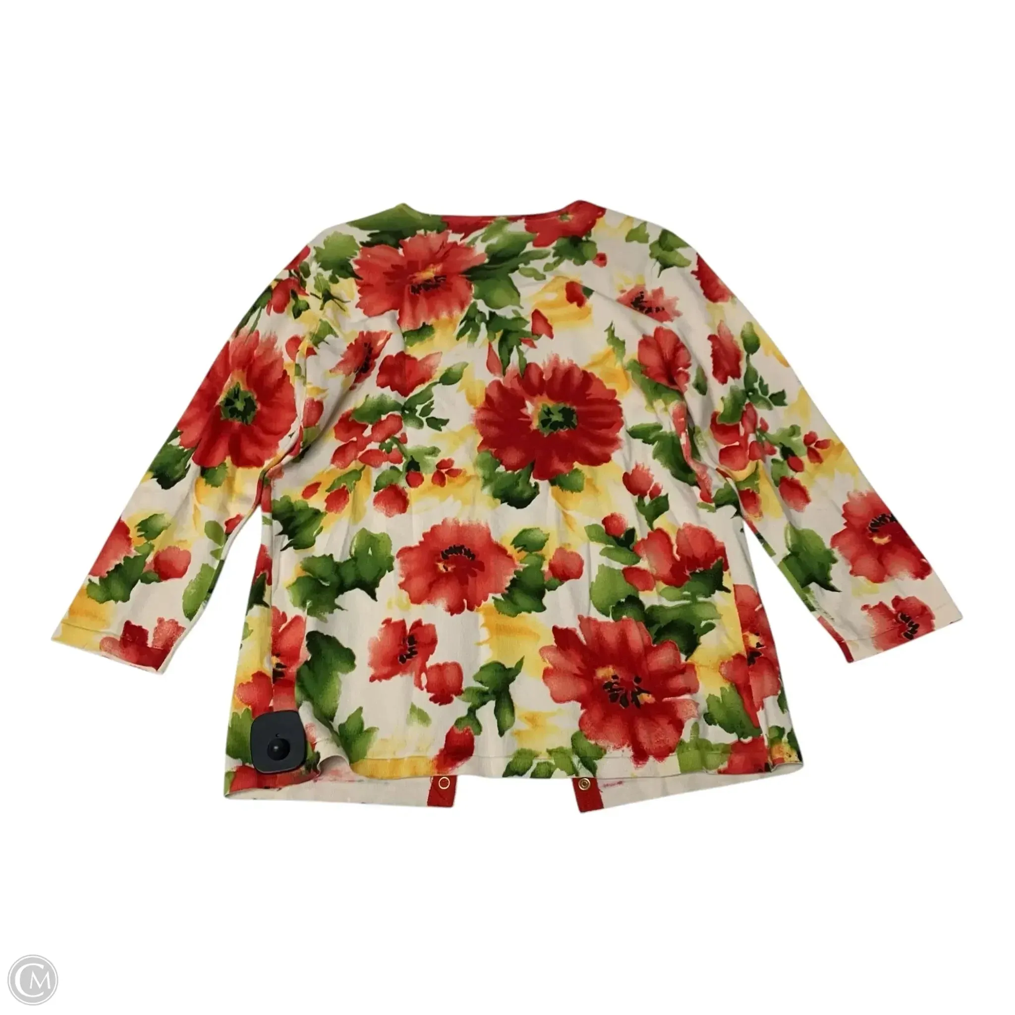 Cardigan By Jones New York In Red & Yellow, Size: S