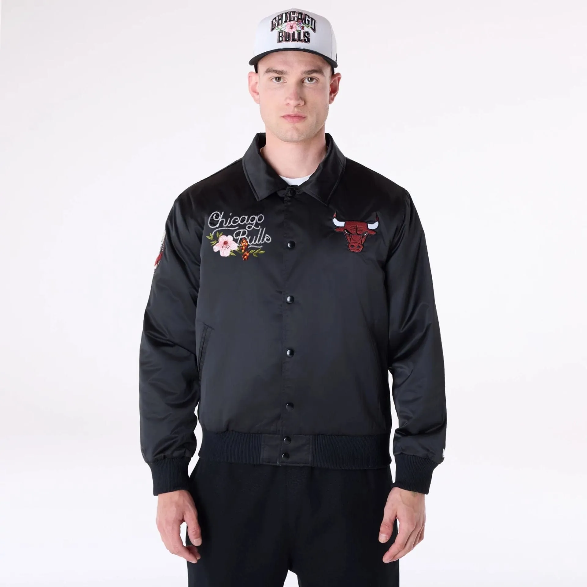 Chicago Bulls NBA Floral Black Jacket NEW ERA