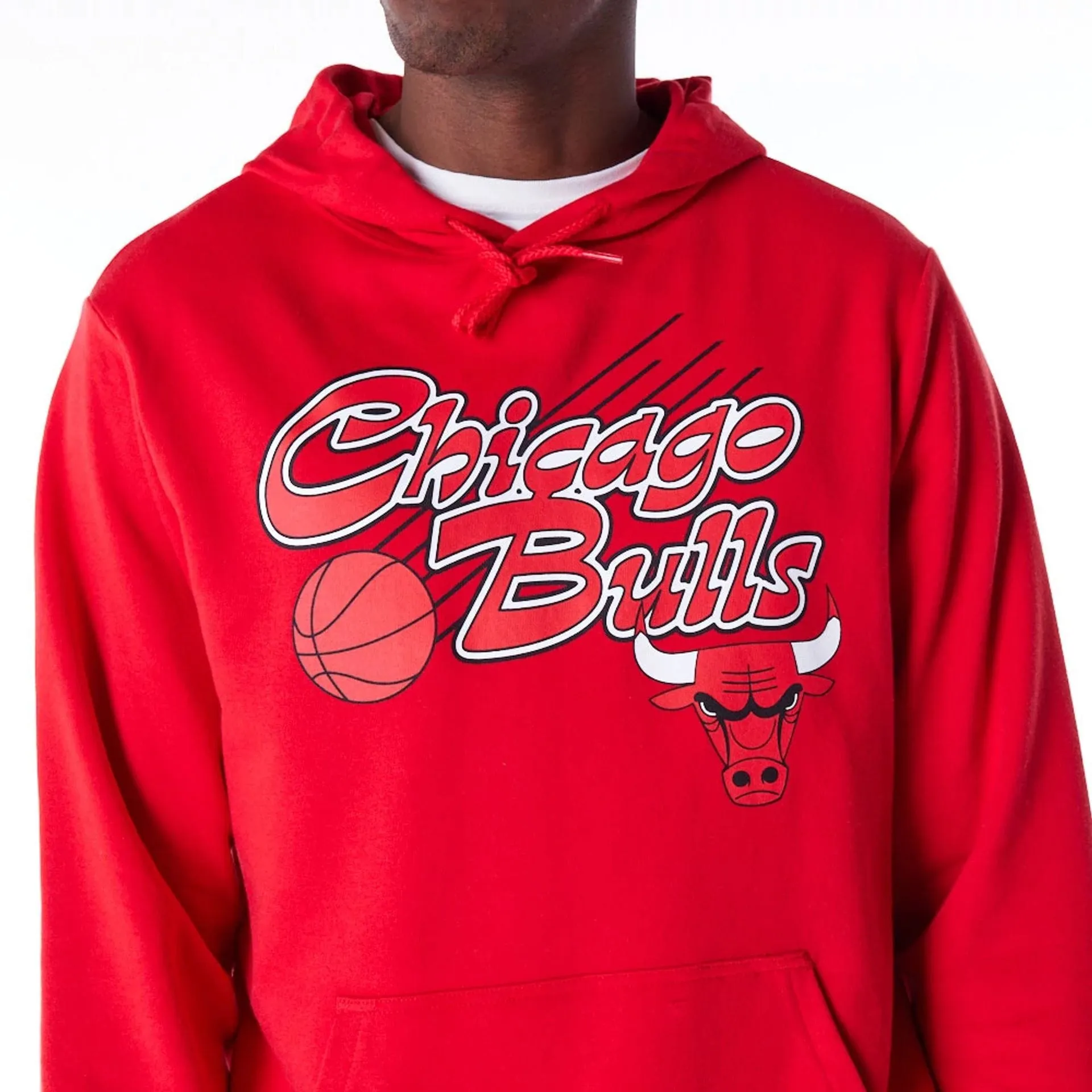 Chicago Bulls Script Red Pullover Hoodie NEW ERA