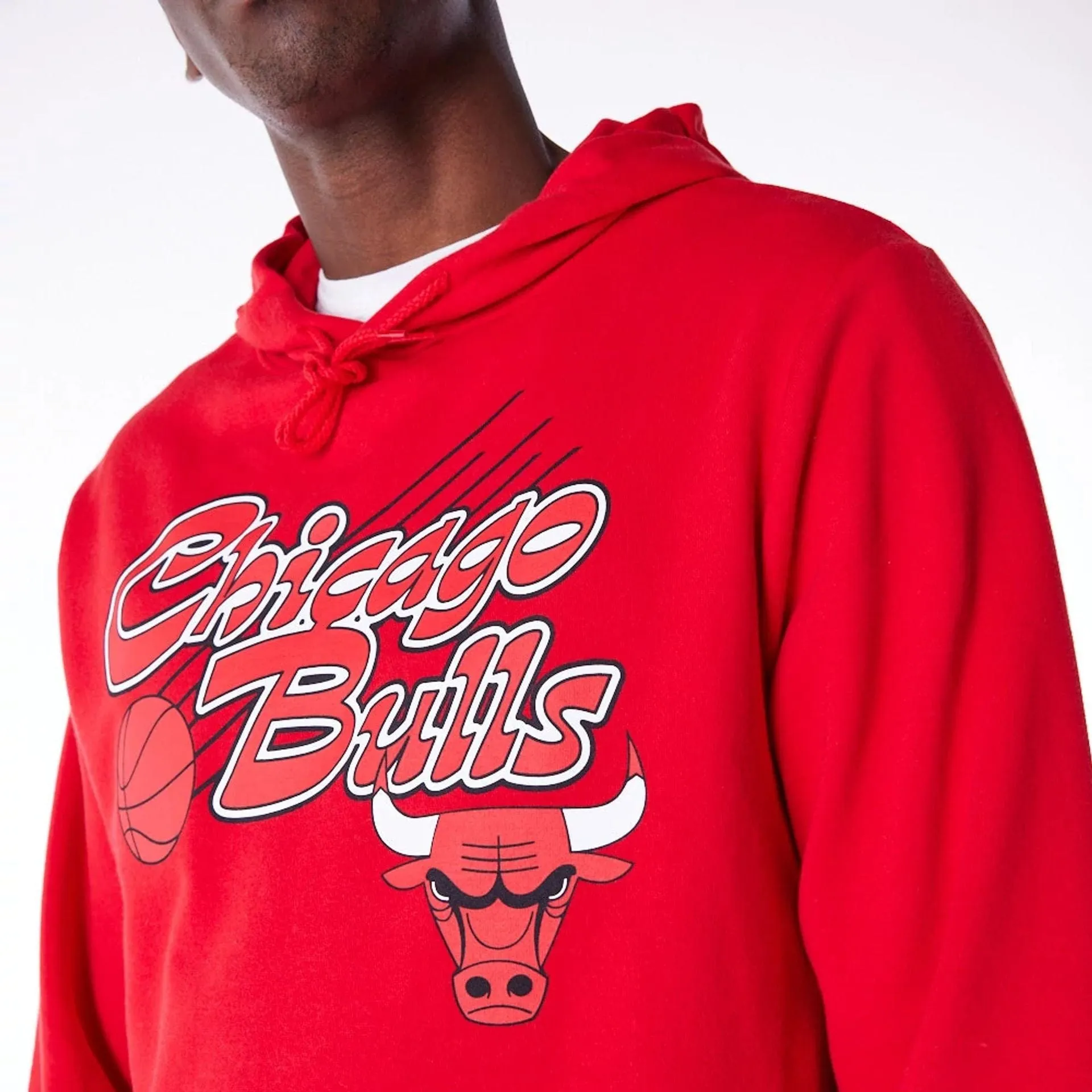 Chicago Bulls Script Red Pullover Hoodie NEW ERA