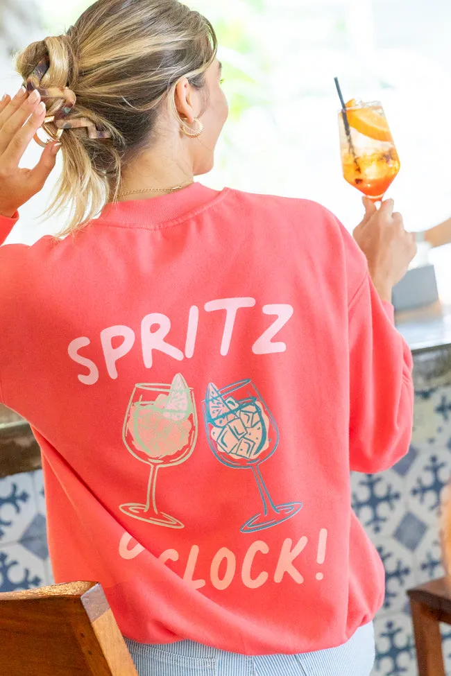 Cin Cin! Light Red Graphic Sweatshirt PINK LILY