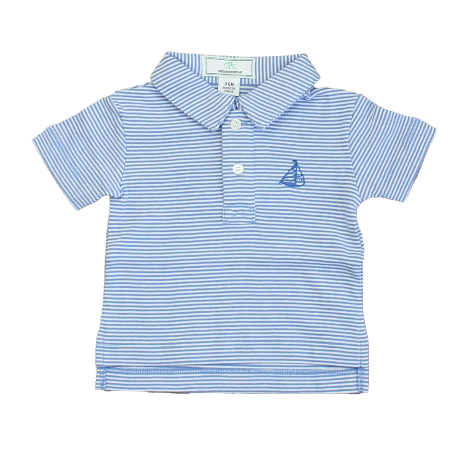 Classic Prep Boys Ultra Marine | White Stripe Polo Shirt