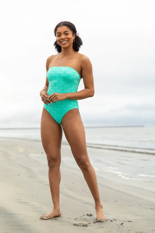 Coral Reef Mint Textured One Piece Swimsuit SALE PINK LILY
