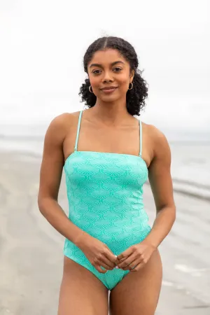 Coral Reef Mint Textured One Piece Swimsuit SALE PINK LILY