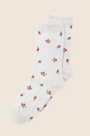 Cream Florette Socks PINK LILY