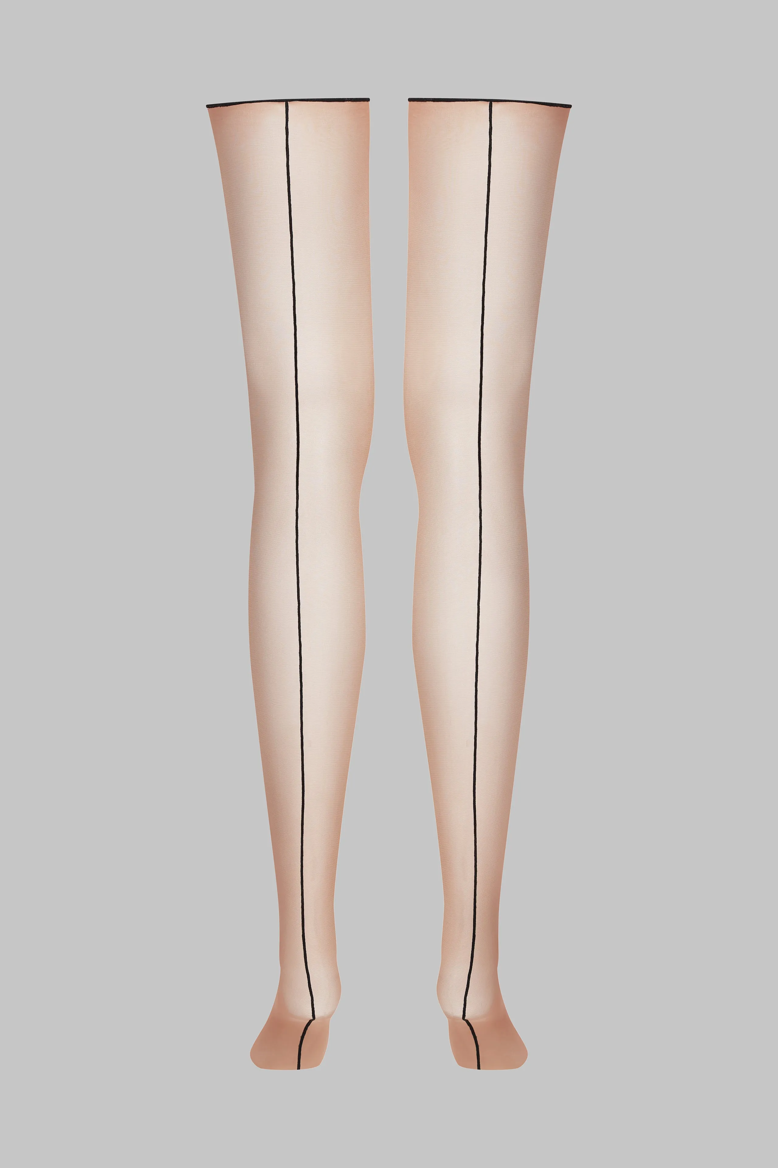 Cut and curled back seamed stockings - 20D - Les Coquetteries Maison Close