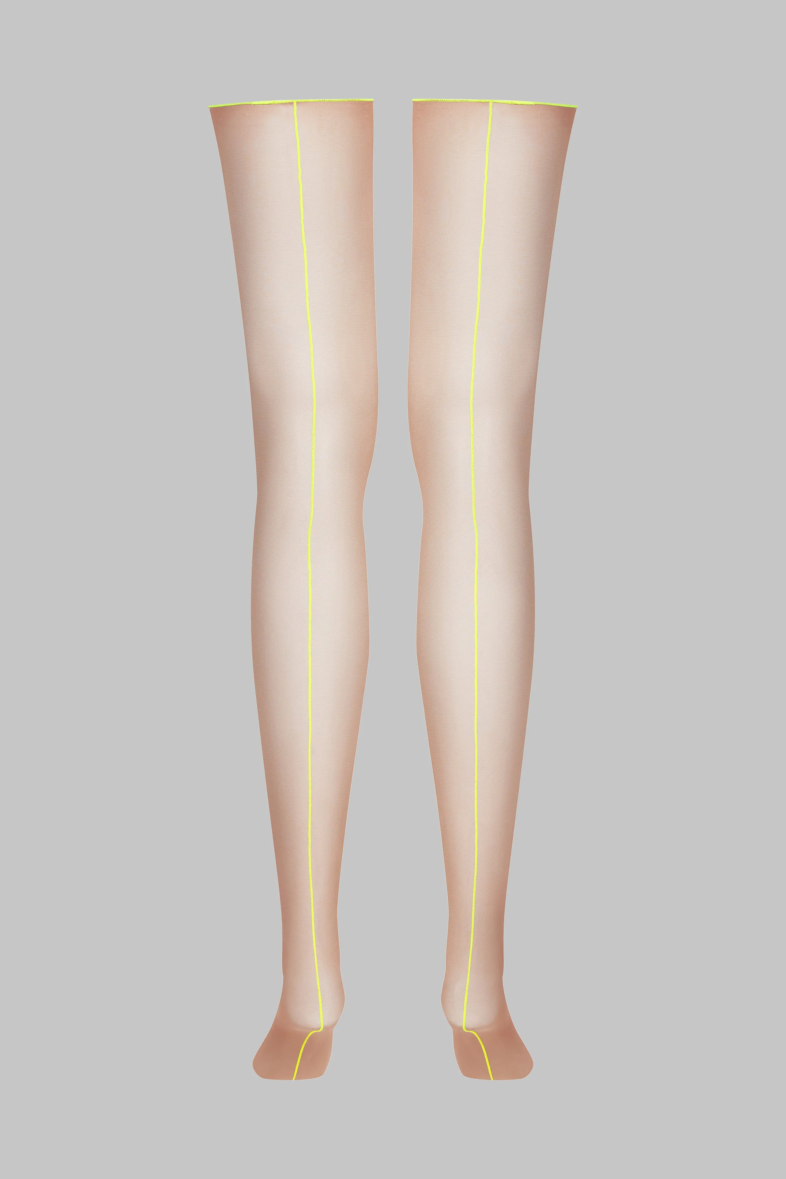 Cut and curled neon seamed stockings - 20D - Les Coquetteries Maison Close