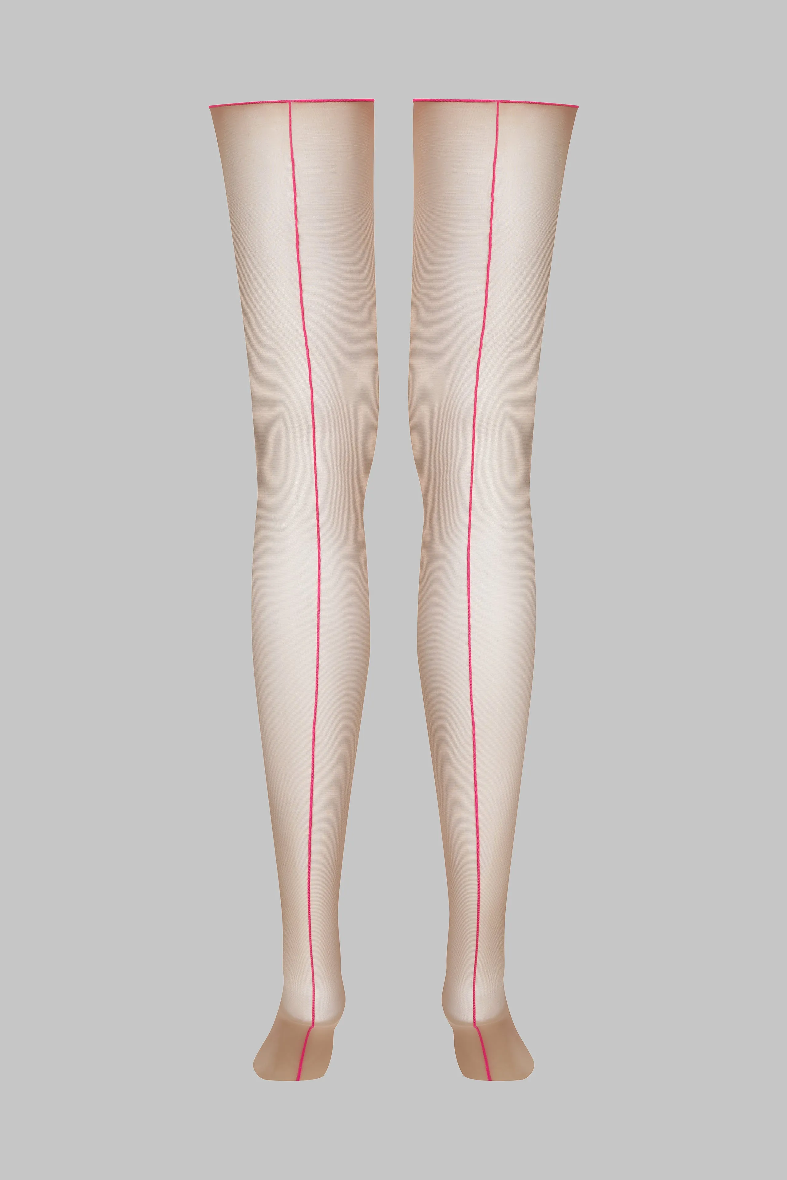 Cut and curled neon seamed stockings - 20D - Les Coquetteries Maison Close