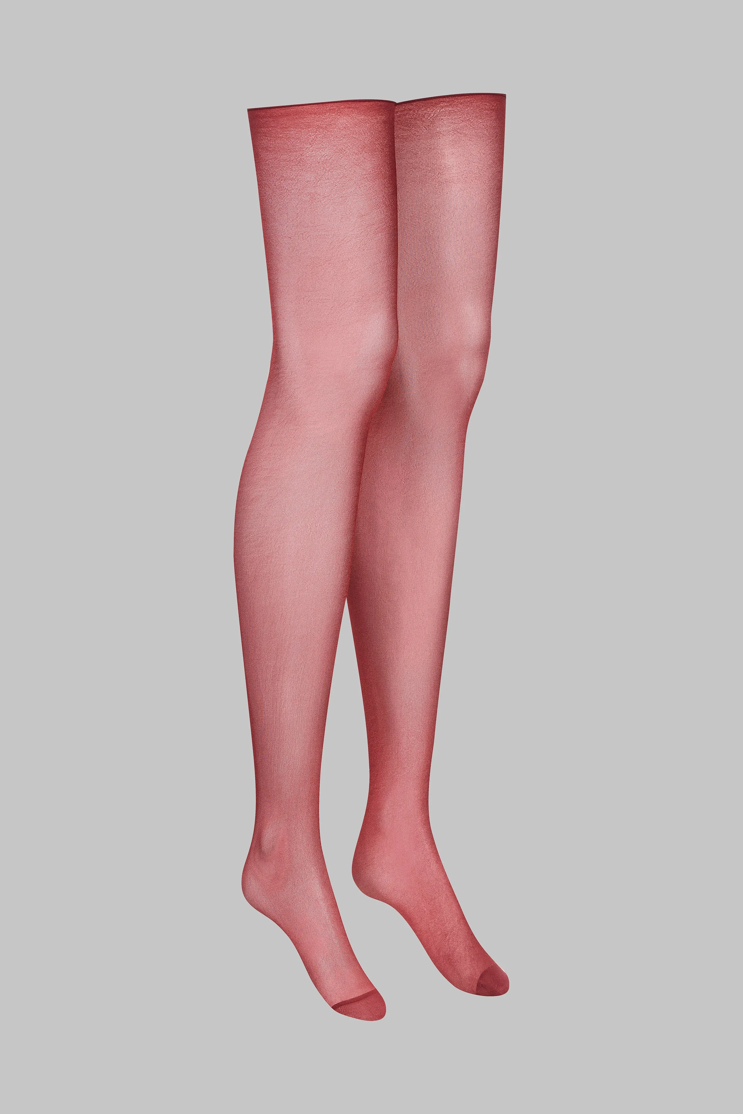 Cut and curled stockings 20D - Burgundy - Les Coquetteries Maison Close