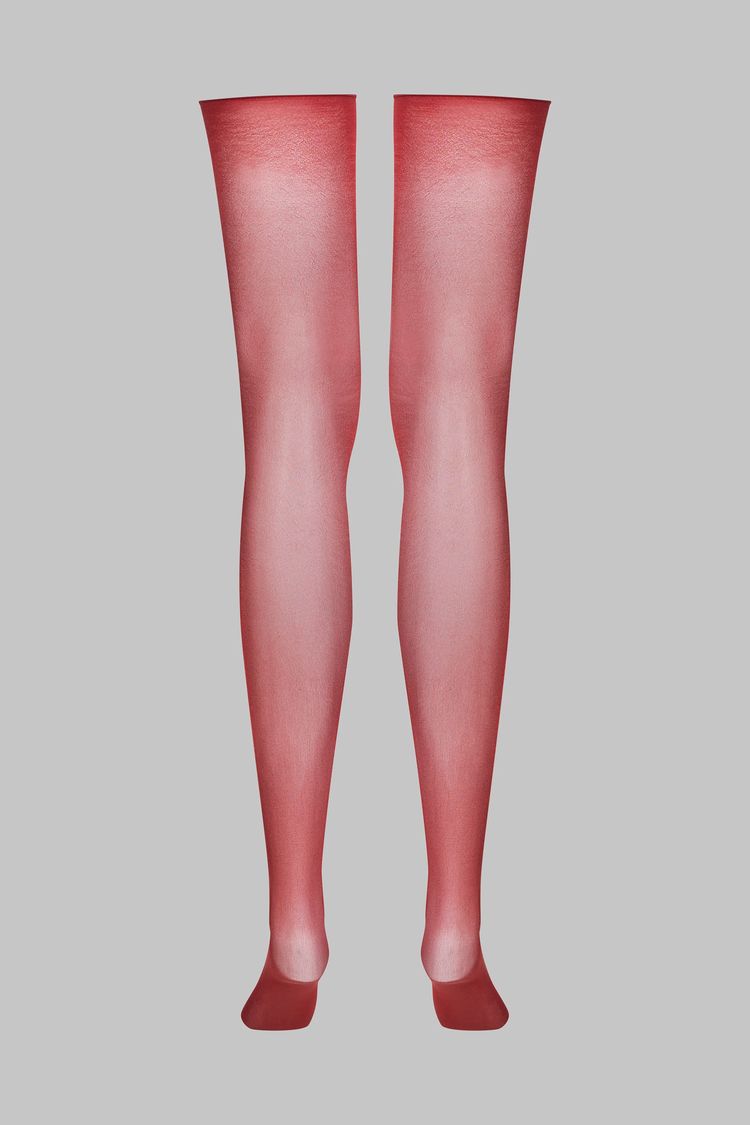 Cut and curled stockings 20D - Burgundy - Les Coquetteries Maison Close