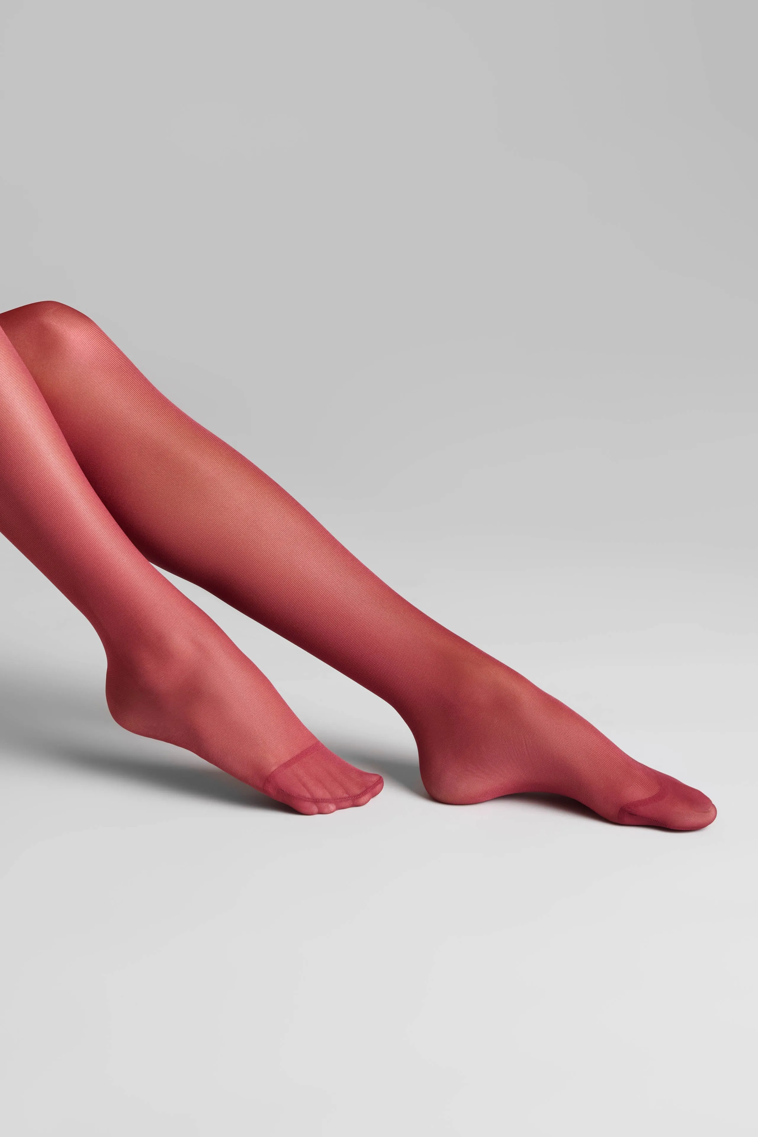 Cut and curled stockings 20D - Burgundy - Les Coquetteries Maison Close