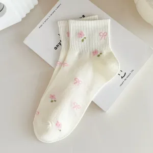 Deborah Flower Bow Socks