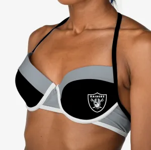 Forever Collectibles NFL Women's Oakland Raiders Team Logo Swim Suit Bikini Top