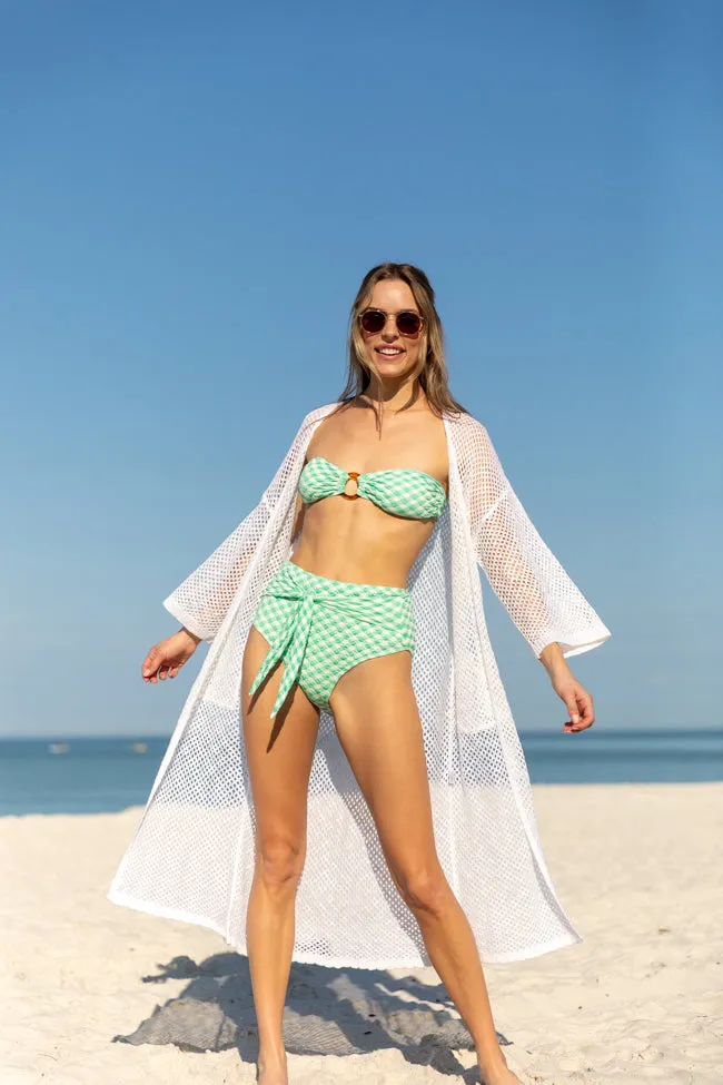 Golden Isle Green Textured Ring Bikini Top PINK LILY