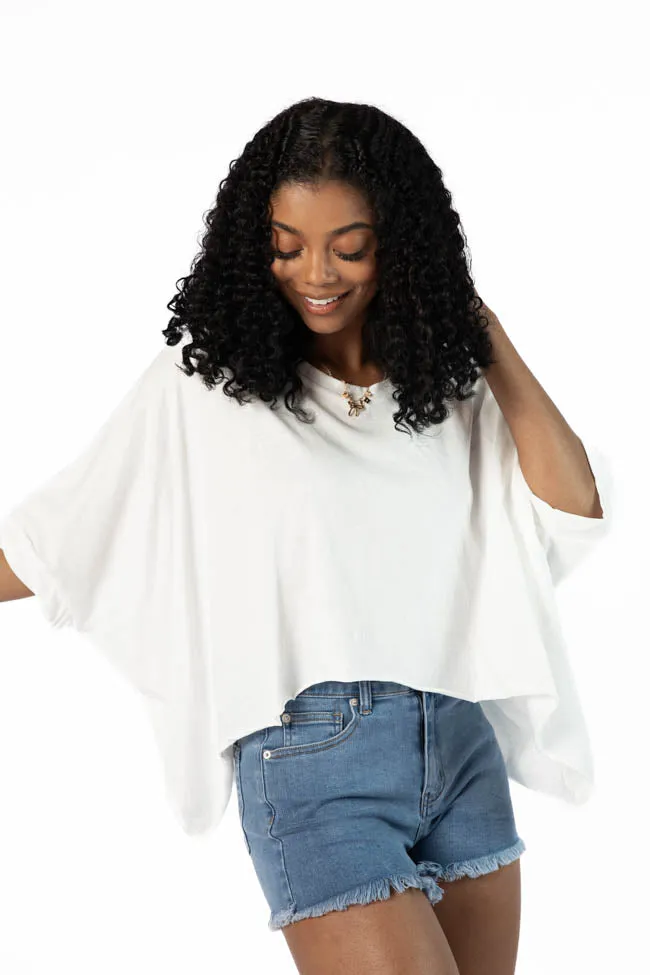 Great Days Ahead Ivory Asymmetrical Hem Tee SALE PINK LILY