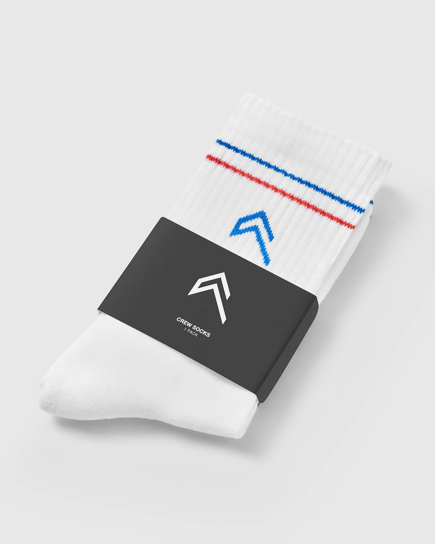 Icon Crew Socks 1 Pack | White/Sweet Red/Oasis Blue
