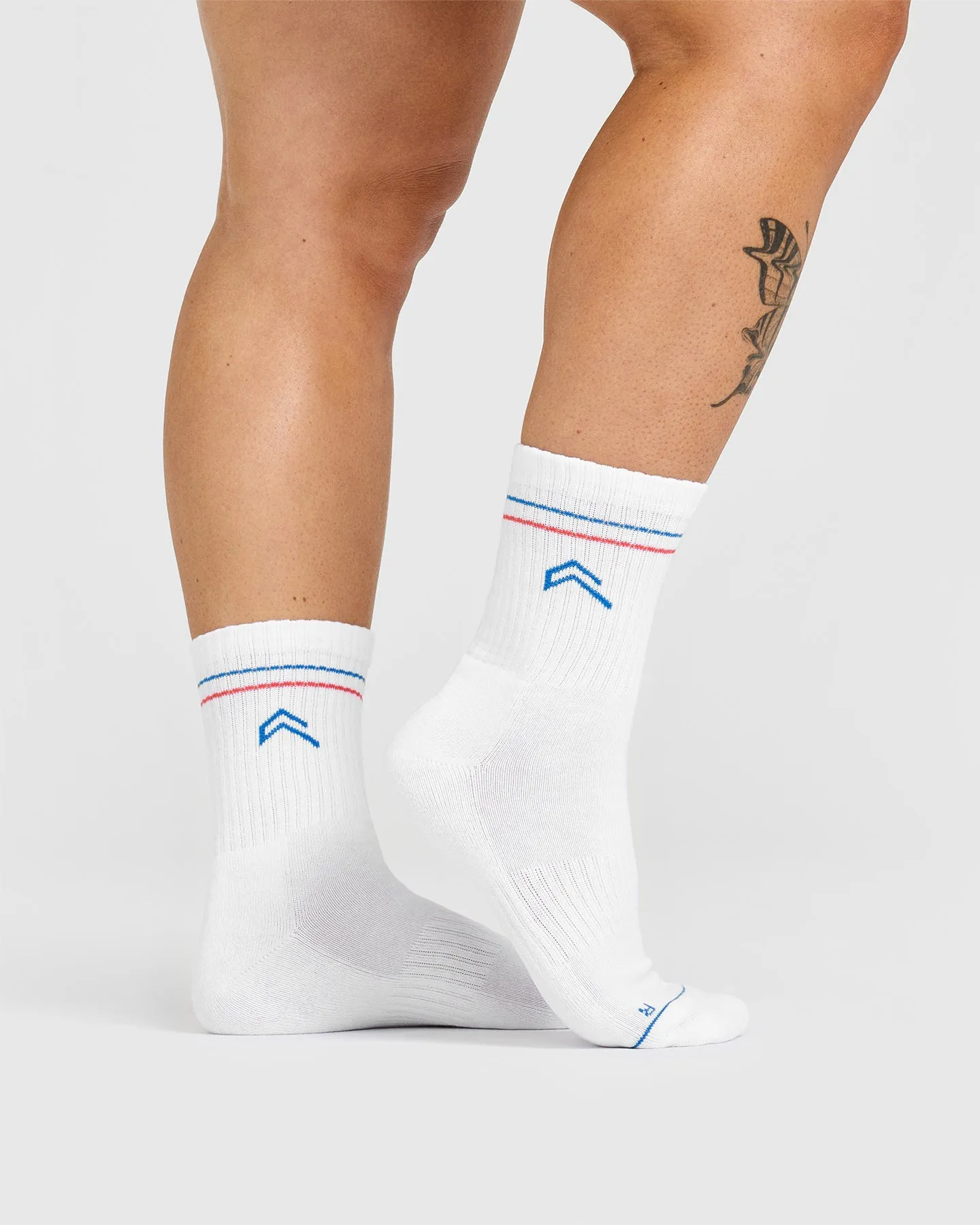 Icon Crew Socks 1 Pack | White/Sweet Red/Oasis Blue