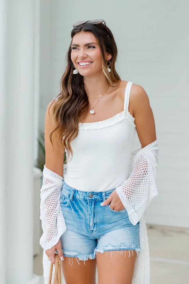 It's Your Choice Ivory Open Knit Cover Up PINK LILY