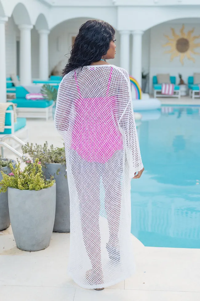 It's Your Choice Ivory Open Knit Cover Up PINK LILY