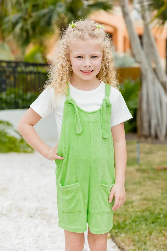 Kid's Remember This Feeling Lime Terry Romper SALE PINK LILY