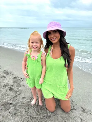 Kid's Remember This Feeling Lime Terry Romper SALE PINK LILY